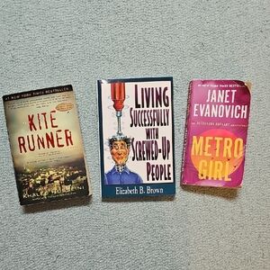 Books: KITE RUNNER, LIVING SUCCESSFULLY WITH SCREWED-UP PEOPLE, METRO GIRL